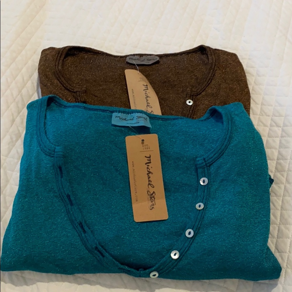 NWT Michael stars long sleeve maternity tunic OS